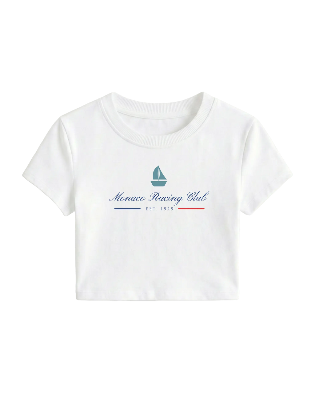 Monaco F1 Grand Prix Racing Club Women Girls Crop Top White Front View | Turn1 India