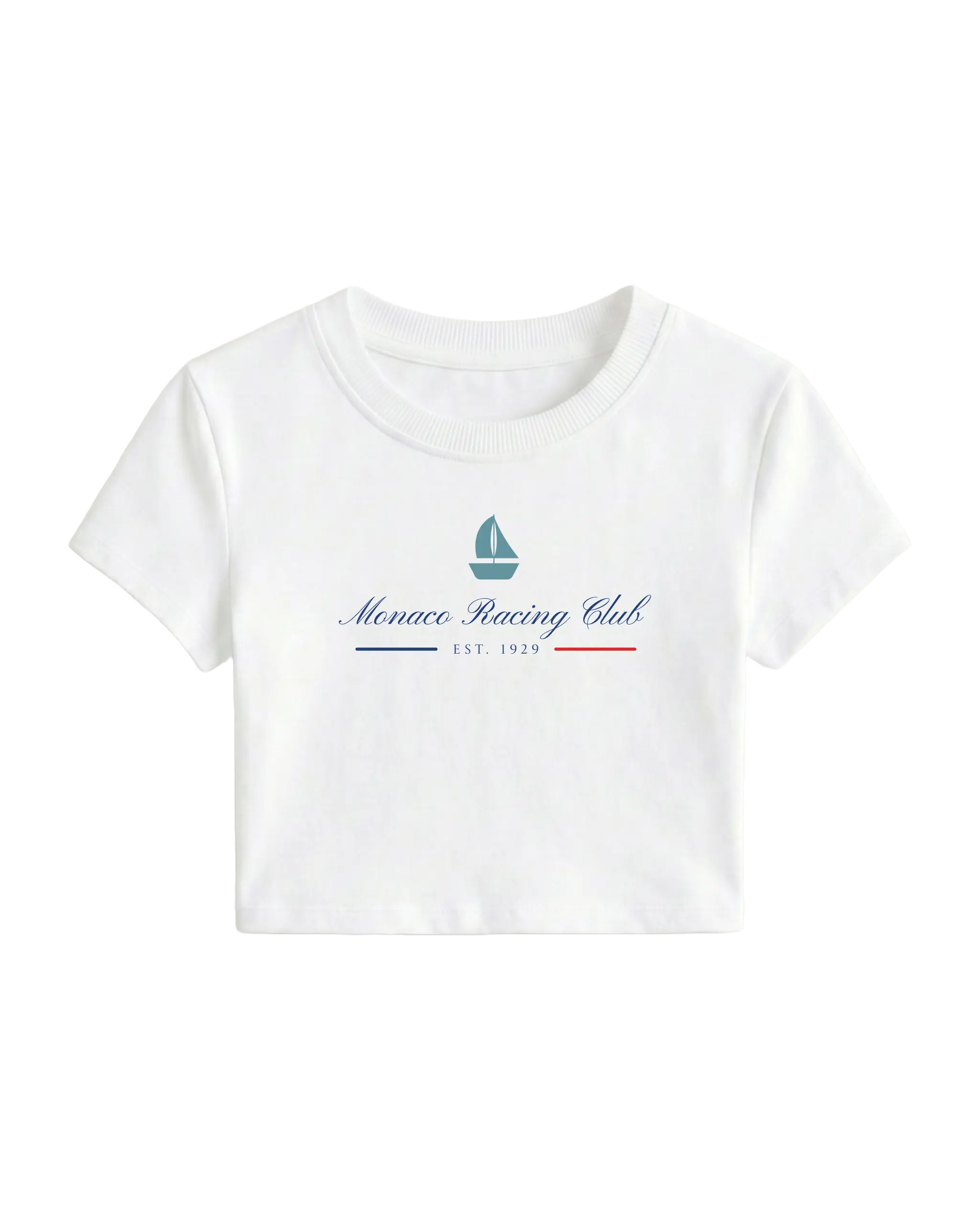 Monaco F1 Grand Prix Racing Club Women Girls Crop Top White Front View | Turn1 India