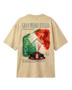 Monza Italian Grand Prix F1 Unisex Oversized T-shirt Beige Back View | Turn1 India