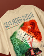 Monza Italian Grand Prix F1 Unisex Oversized T-shirt Beige Back View | Turn1 India