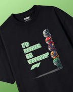 Rather Watch F1 Funny Quote Formula 1 Driver Unisex Graphic Tee Black Front View | Funny Cool Vibe F1 T-shirt | Turn1 India