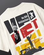 Sebastian Vettel Danke Seb Formula 1 Graphic F1 T-shirt Off-White Back View | Turn1 India | Unisex Oversized Tee