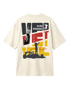Sebastian Vettel Danke Seb Formula 1 Graphic F1 T-shirt Off-White Back View | Turn1 India | Unisex Oversized Tee