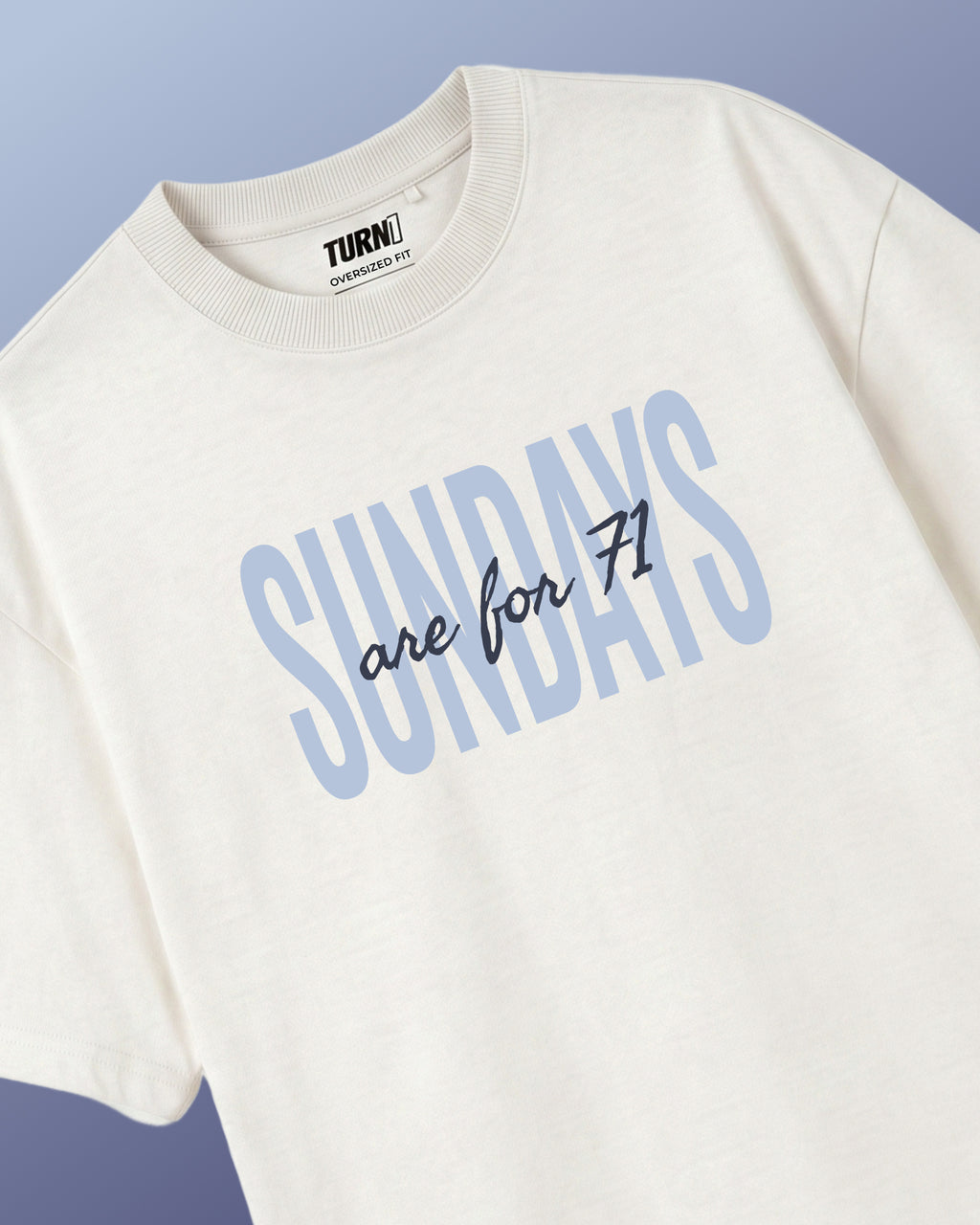 Off-white unisex T-shirt con stampa “Share for 71” blu