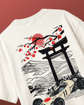 Suzuka Spirit Japan Formula 1 Racing Heritage Honda F1 Oversized T-Shirt Off-White Back View | Turn1 India