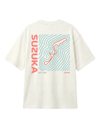 Suzuka Circuit Japan Grand Prix F1 Unisex Oversized Graphic T-shirt Off-White Back View | Turn1 India