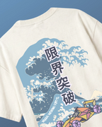 Tokyo Race Vibes F1 Unisex Oversized T-shirt Off-White Back View | Turn1 India