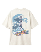 Tokyo Race Vibes F1 Unisex Oversized T-shirt Off-White Back View | Turn1 India